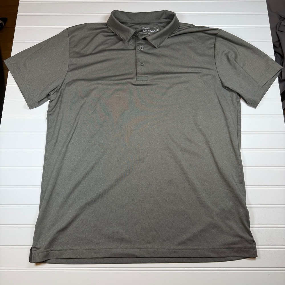 Mizzen + Main Phil Mickelson Mens Golf Polo Shirt Charcoal Grey Performance L